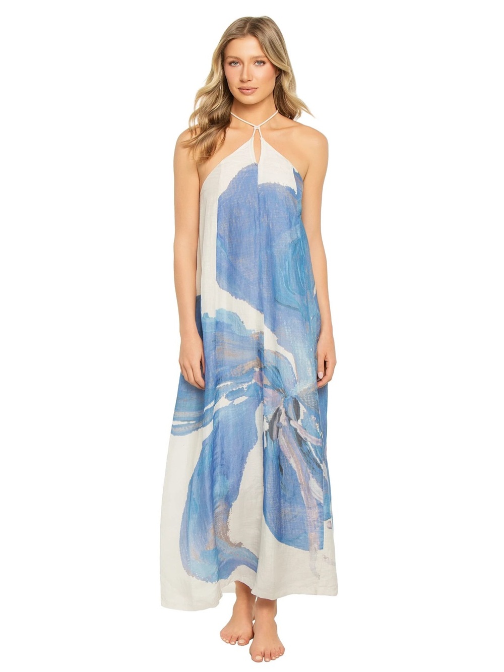 Significant other Rumi floral halter neck maxi linen blend dress